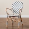 Baxton Studio Bryson Modern French Blue and White Weaving and Natural Rattan Bistro Chair 225-13113-ZORO - alternate 2